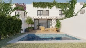 Casa adosada de obra nueva con piscina en San Juan de Alicante