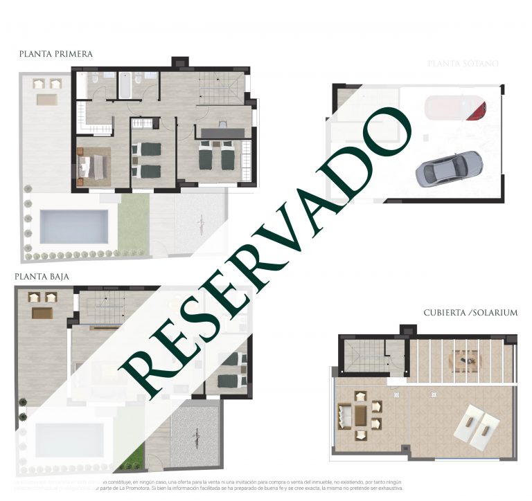 Plano comercial de una vivienda reservada en San Juan de Alicante