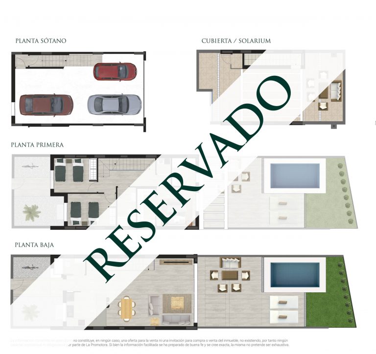 Plano comercial de una vivienda reservada con terraza en San Juan de Alicante