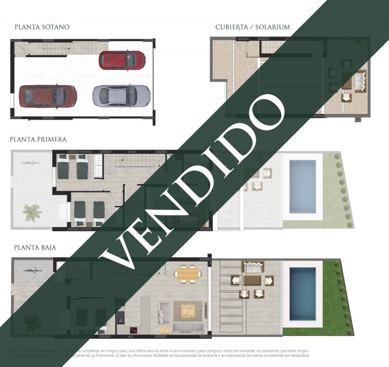 Plano comercial de una vivienda vendida en Residencial "Los Álamos" en San Juan de Alicante