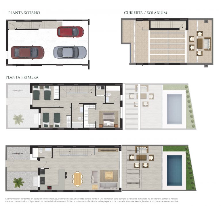 Plano comercial de una vivienda con terraza en San Juan de Alicante